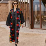 Embroidered Silk Shantung Kimono