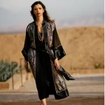 Elegant Chiffon-Sleeved Brocade Kimono