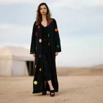 Elegant Black Linen Kimono