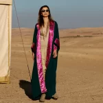 Crepe and Silk Brocade Kimono