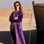 Duchess Satin Kimono with Raised Embroidery