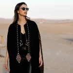Luxurious Cashmere Cape with Printed Leopard Georgette Crepe Lining