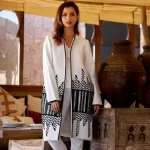 Wool Coat with Embossed Embroidery